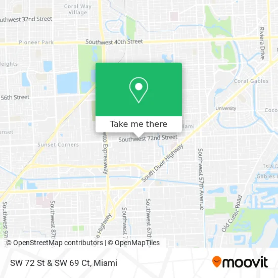 SW 72 St & SW 69 Ct map