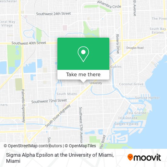 Sigma Alpha Epsilon at the University of Miami map