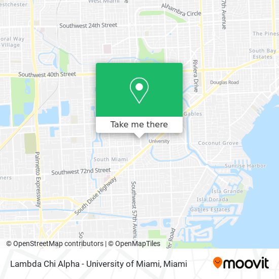 Lambda Chi Alpha - University of Miami map