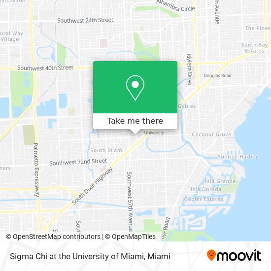 Sigma Chi at the University of Miami map
