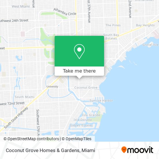 Coconut Grove Homes & Gardens map