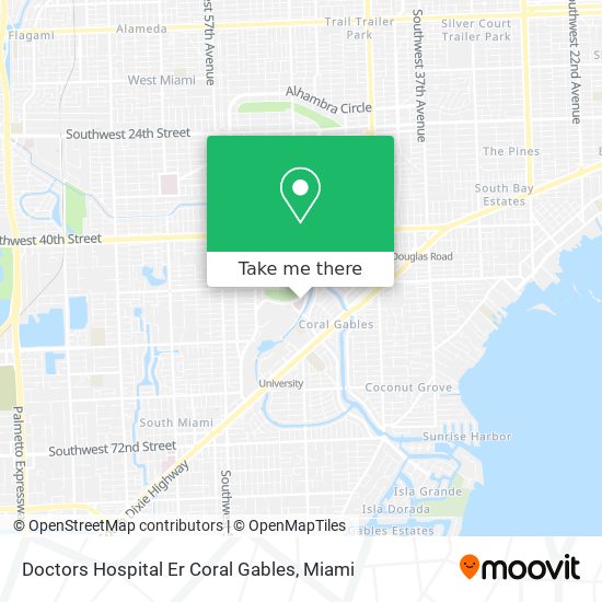 Doctors Hospital Er Coral Gables map