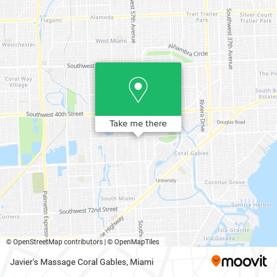 Mapa de Javier's Massage Coral Gables