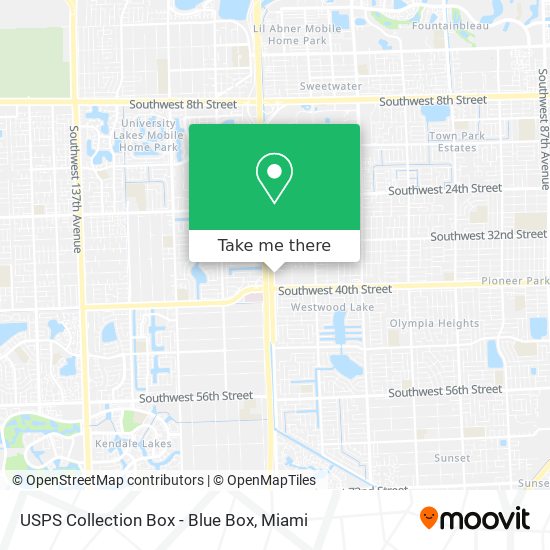 USPS Collection Box - Blue Box map