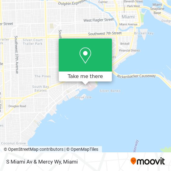 S Miami Av & Mercy Wy map