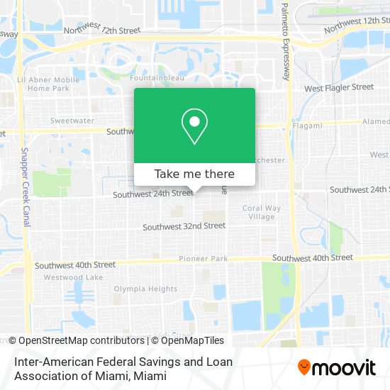 Inter-American Federal Savings and Loan Association of Miami map