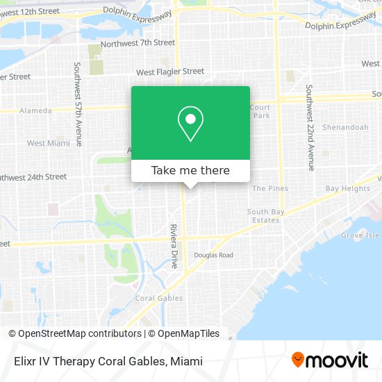 Mapa de Elixr IV Therapy Coral Gables