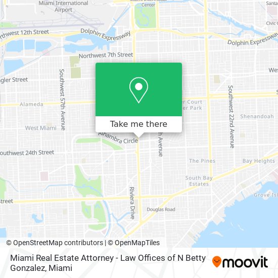 Mapa de Miami Real Estate Attorney - Law Offices of N Betty Gonzalez