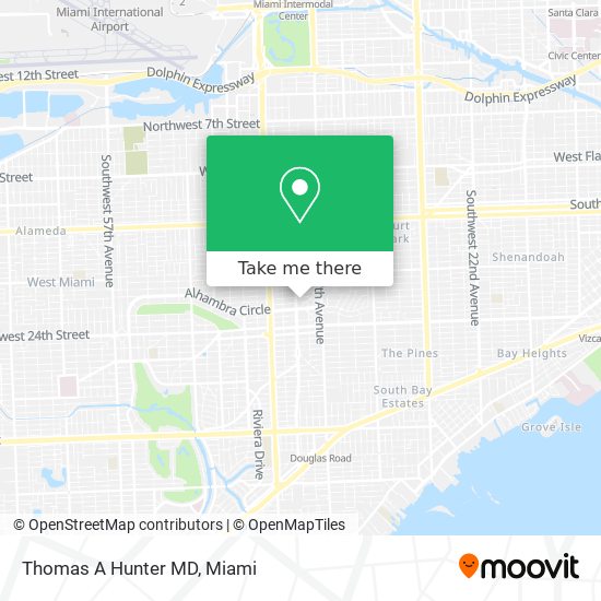 Thomas A Hunter MD map