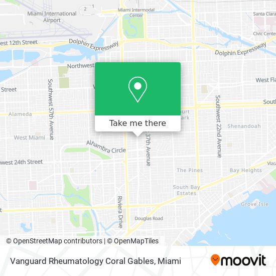 Vanguard Rheumatology Coral Gables map