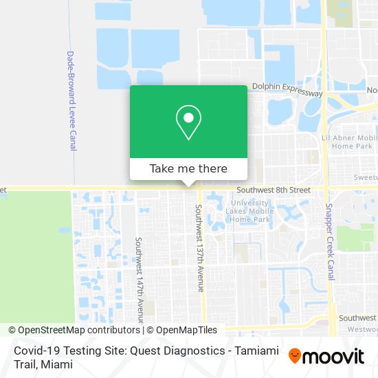 Covid-19 Testing Site: Quest Diagnostics - Tamiami Trail map