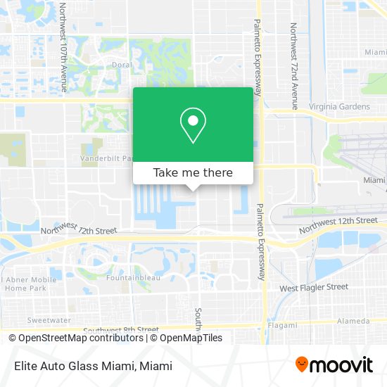 Mapa de Elite Auto Glass Miami