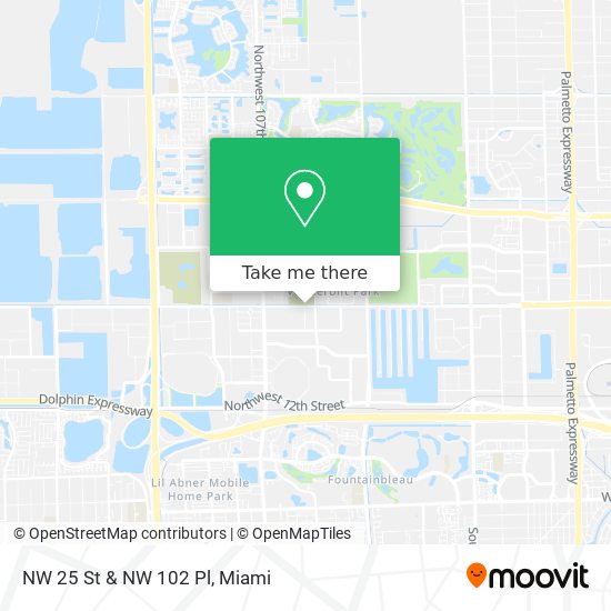 NW 25 St & NW 102 Pl map