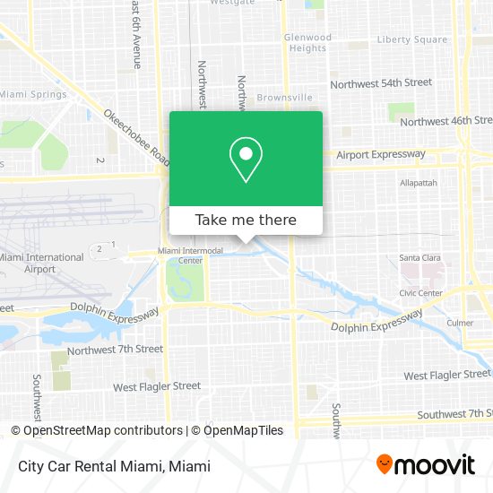 City Car Rental Miami map
