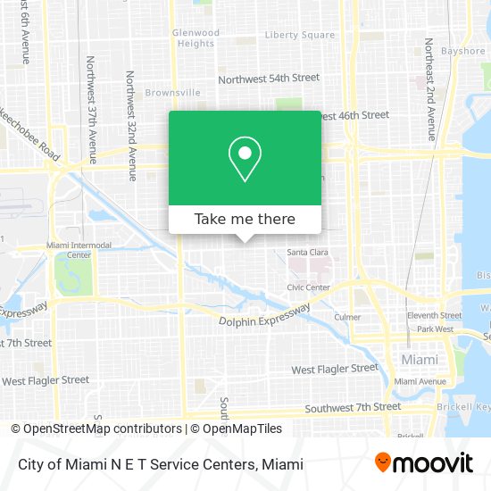 City of Miami N E T Service Centers map