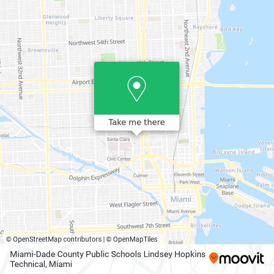 Miami-Dade County Public Schools Lindsey Hopkins Technical map