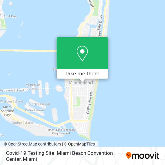 Mapa de Covid-19 Testing Site: Miami Beach Convention Center