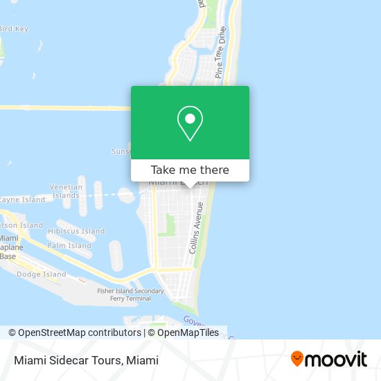 Miami Sidecar Tours map