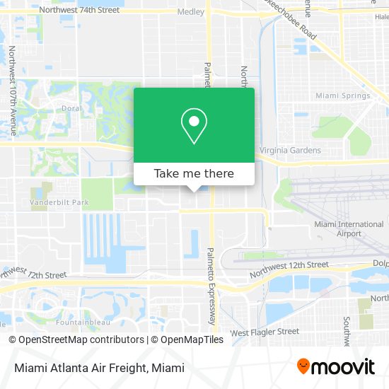 Miami Atlanta Air Freight map