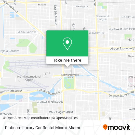 Platinum Luxury Car Rental Miami map