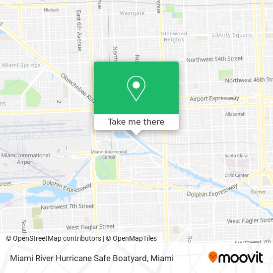 Mapa de Miami River Hurricane Safe Boatyard