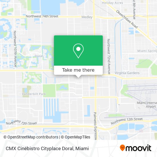 CMX Cinébistro Cityplace Doral map