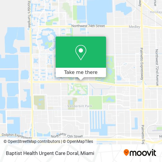 Baptist Health Urgent Care Doral map