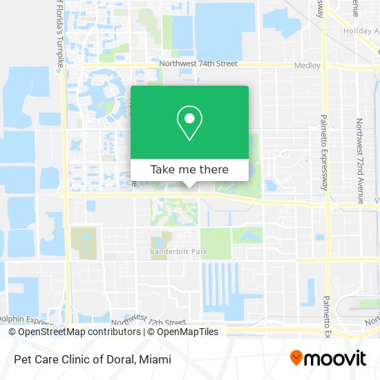 Pet Care Clinic of Doral map