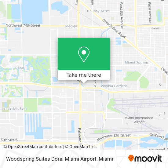 Mapa de Woodspring Suites Doral Miami Airport