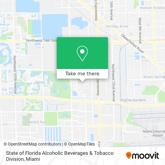 State of Florida Alcoholic Beverages & Tobacco Division map