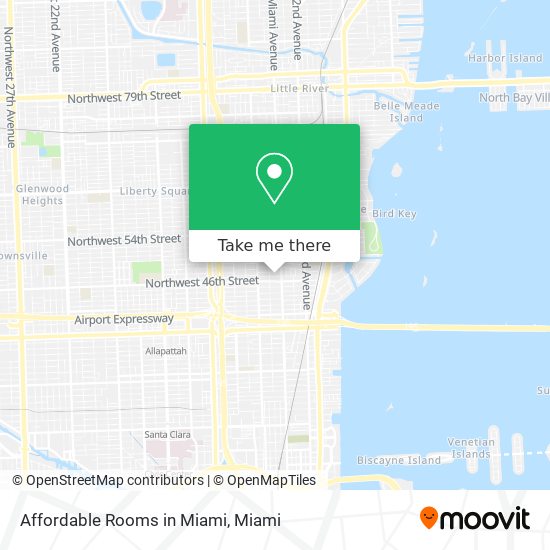Mapa de Affordable Rooms in Miami