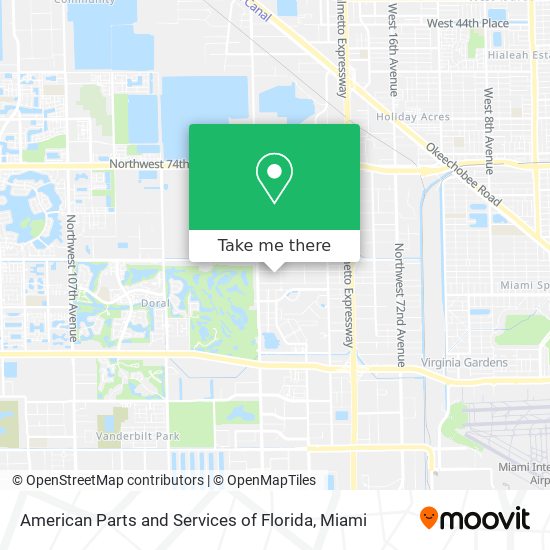 American Parts and Services of Florida map