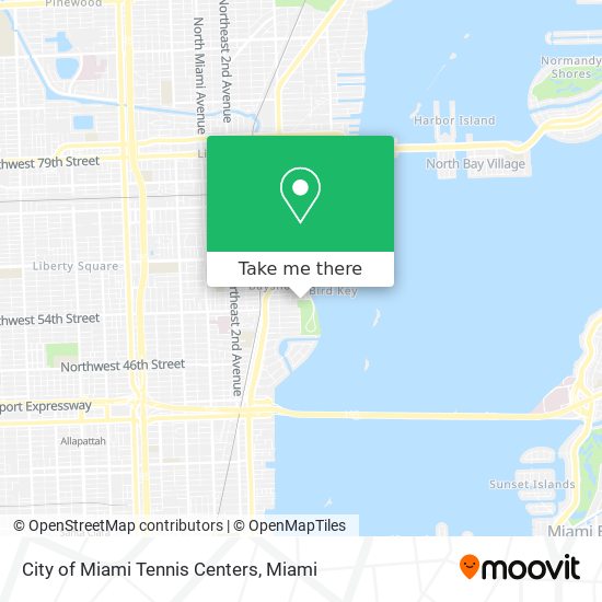 City of Miami Tennis Centers map