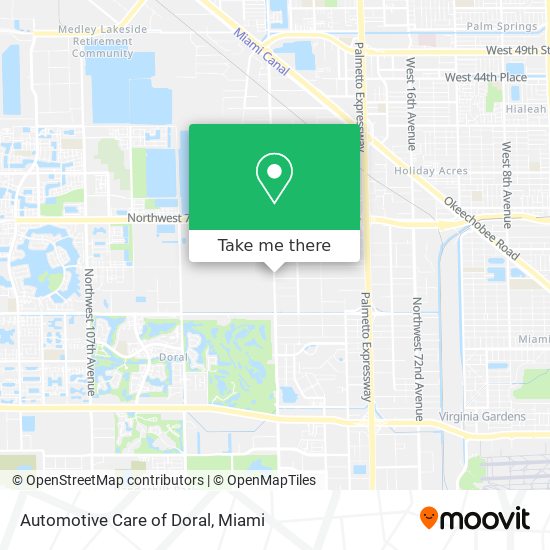 Mapa de Automotive Care of Doral