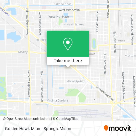 Golden Hawk Miami Springs map