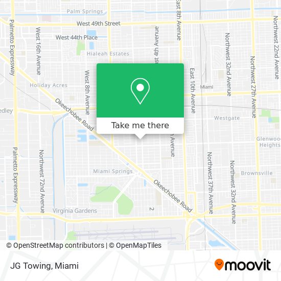 JG Towing map