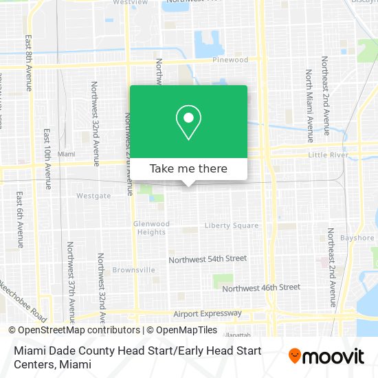 Mapa de Miami Dade County Head Start / Early Head Start Centers