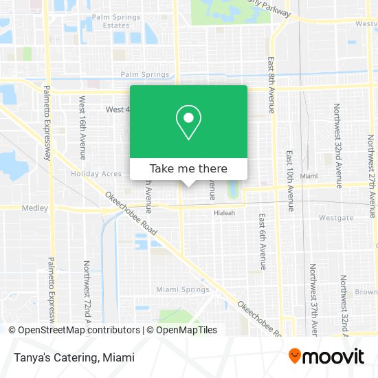 Tanya's Catering map