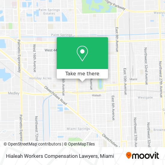 Mapa de Hialeah Workers Compensation Lawyers