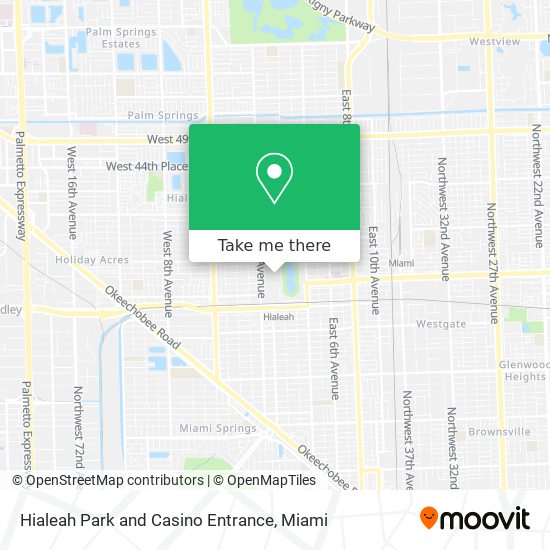 Hialeah Park and Casino Entrance map