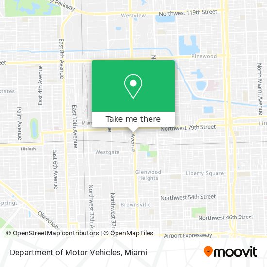 Department of Motor Vehicles map