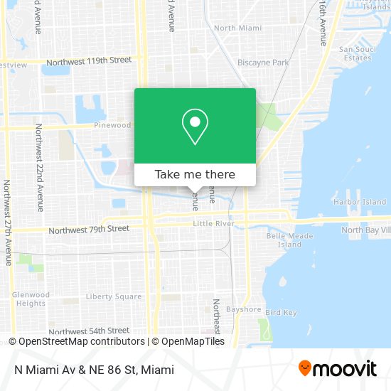 N Miami Av & NE 86 St map