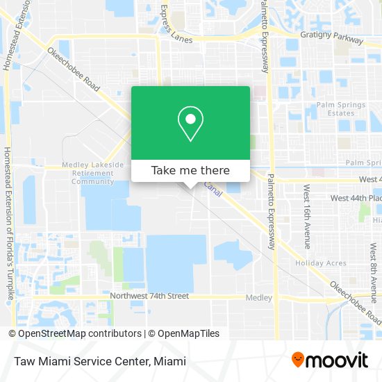 Taw Miami Service Center map