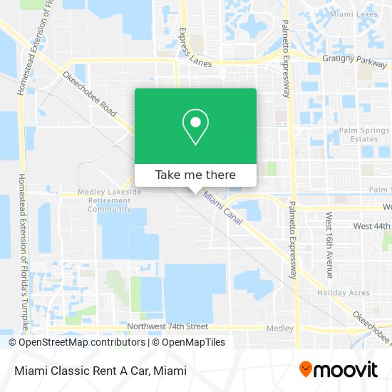 Miami Classic Rent A Car map