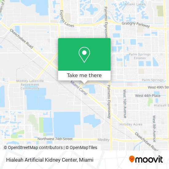 Hialeah Artificial Kidney Center map