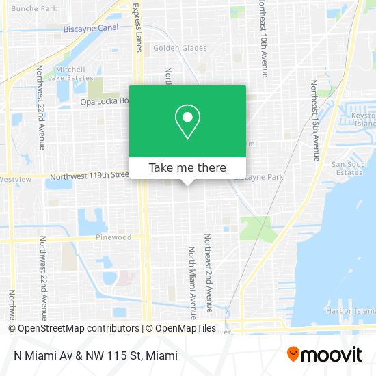 N Miami Av & NW 115 St map