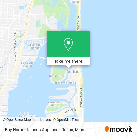 Mapa de Bay Harbor Islands Appliance Repair