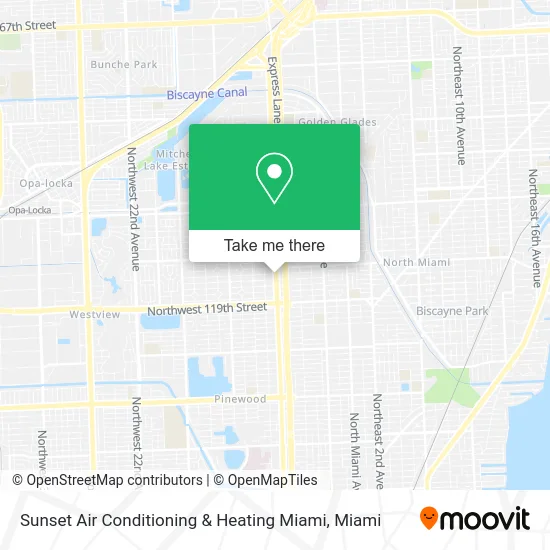 Sunset Air Conditioning & Heating Miami map