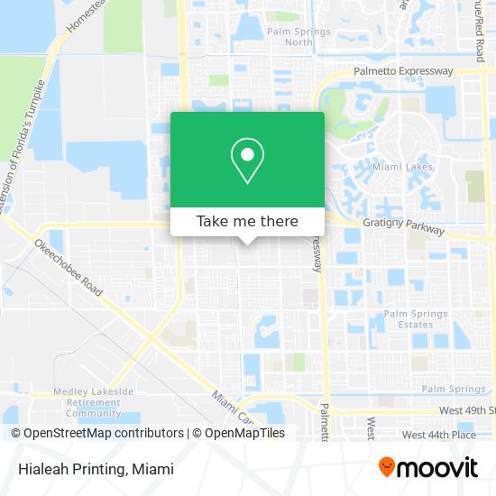 Hialeah Printing map