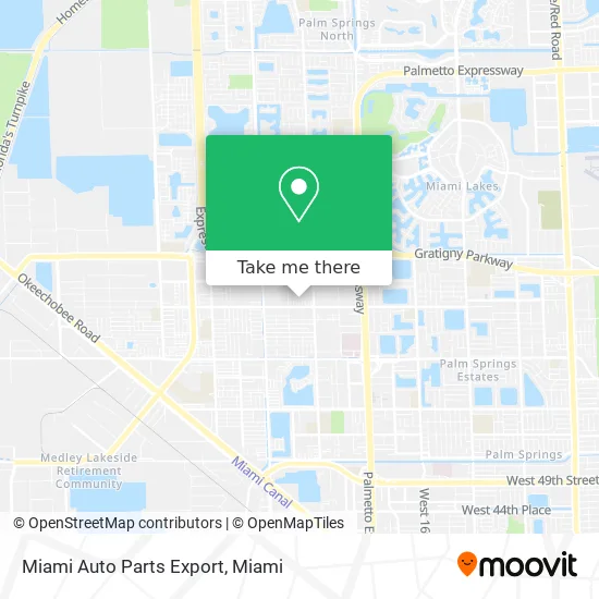 Miami Auto Parts Export map